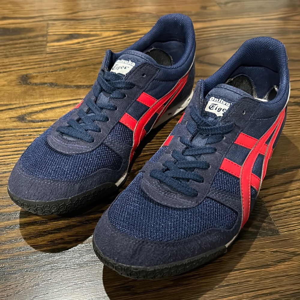 Onitsuka Tiger shoes by ASICS, blue and red, men’s size 8